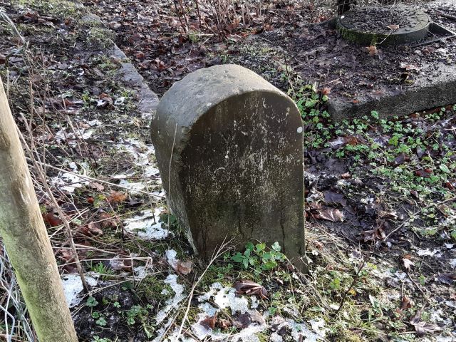 Boundary Stone on the Leeds Liverpool Canal towpath near Martland Mill Bridge